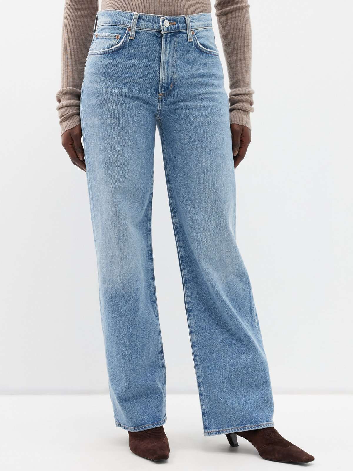 Широкие прямые джинсы Harper со средней посадкой