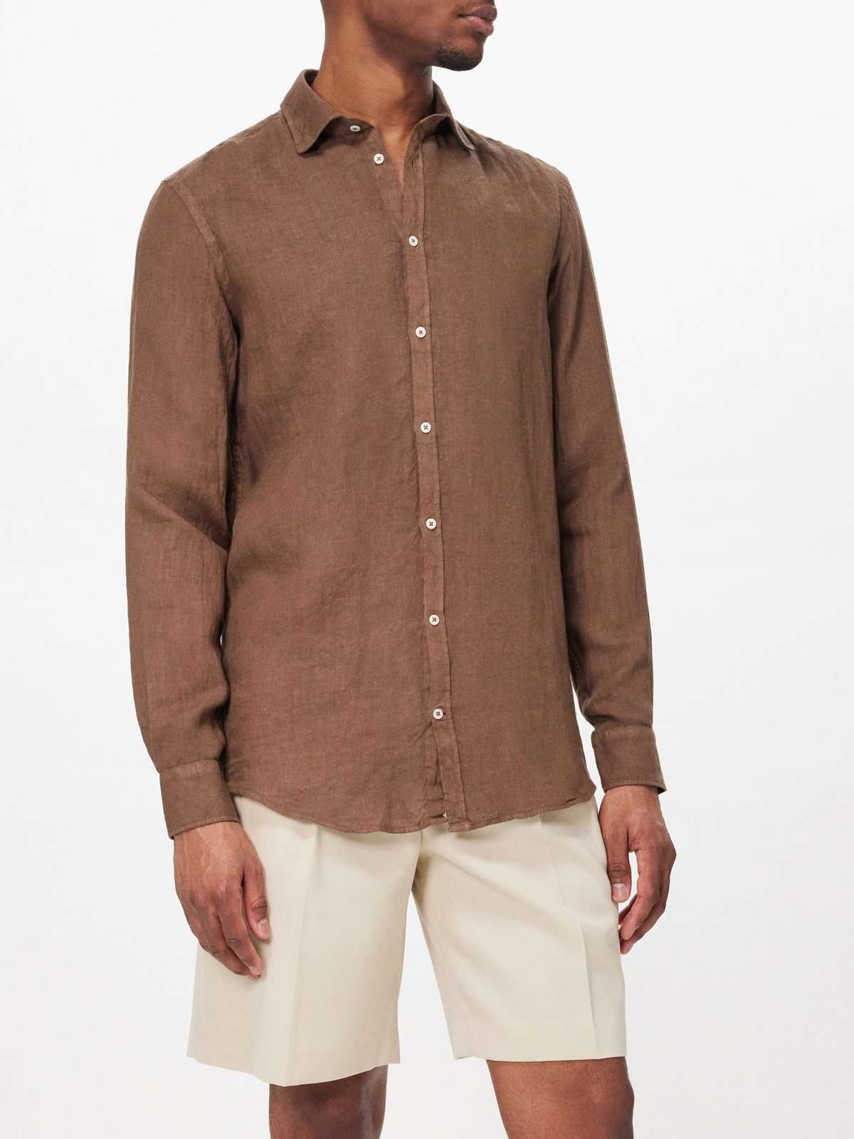 рубашка из канарского льна с длинными рукавами
