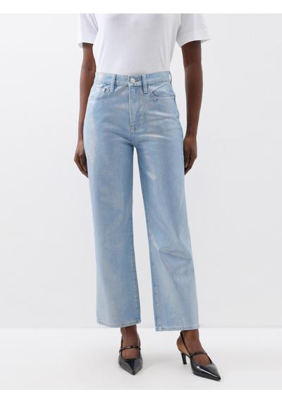 Le Jane укороченные джинсы прямого кроя с эффектом металлик