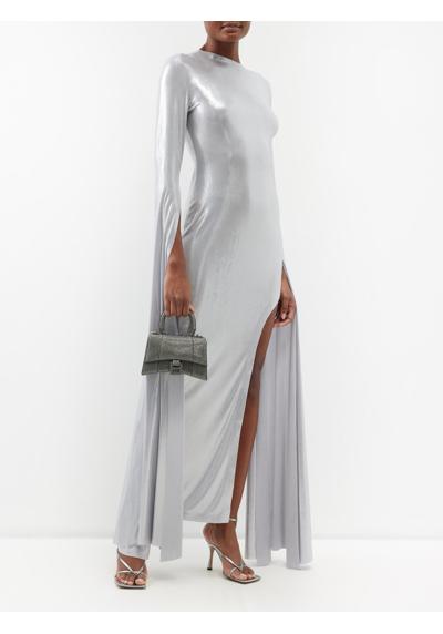 Платье из джерси с ленточными рукавами и открытой спиной