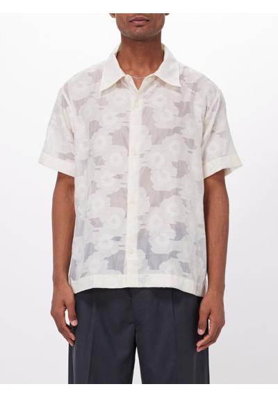 Рубашка из смесового хлопка с жаккардовым узором Holiday с цветочным принтом