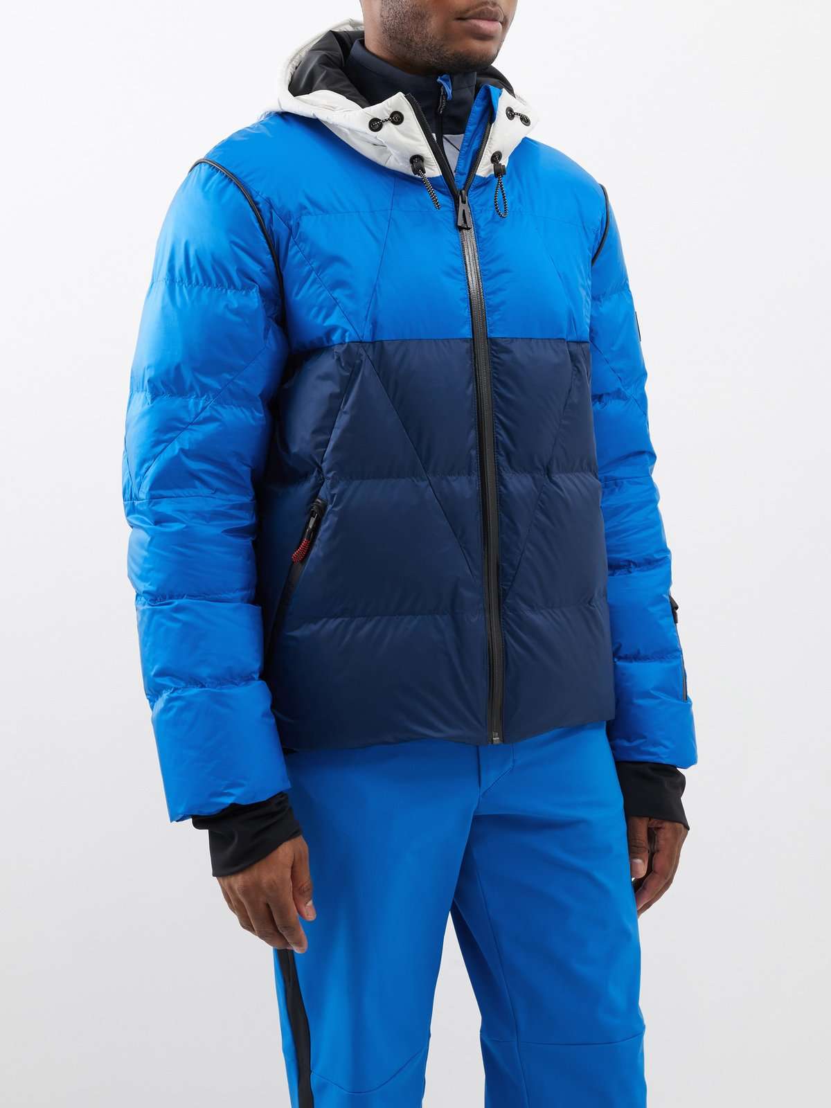 Стеганая лыжная куртка в стиле колор-блок