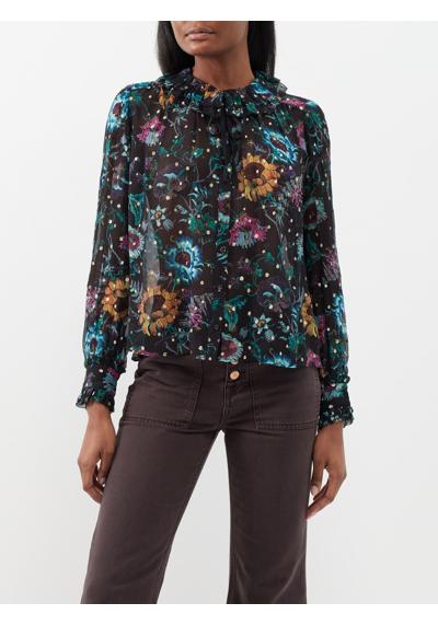 блузка Pippa из шелкового шифона с цветочным принтом