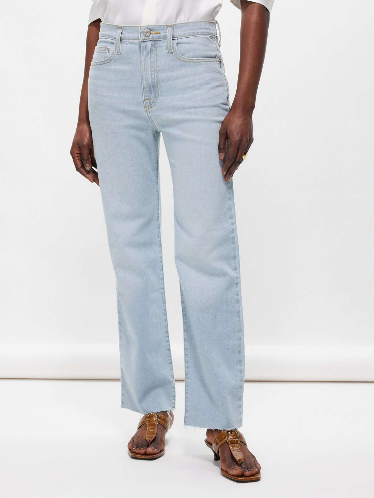 джинсы прямого кроя Le Jane с необработанными краями