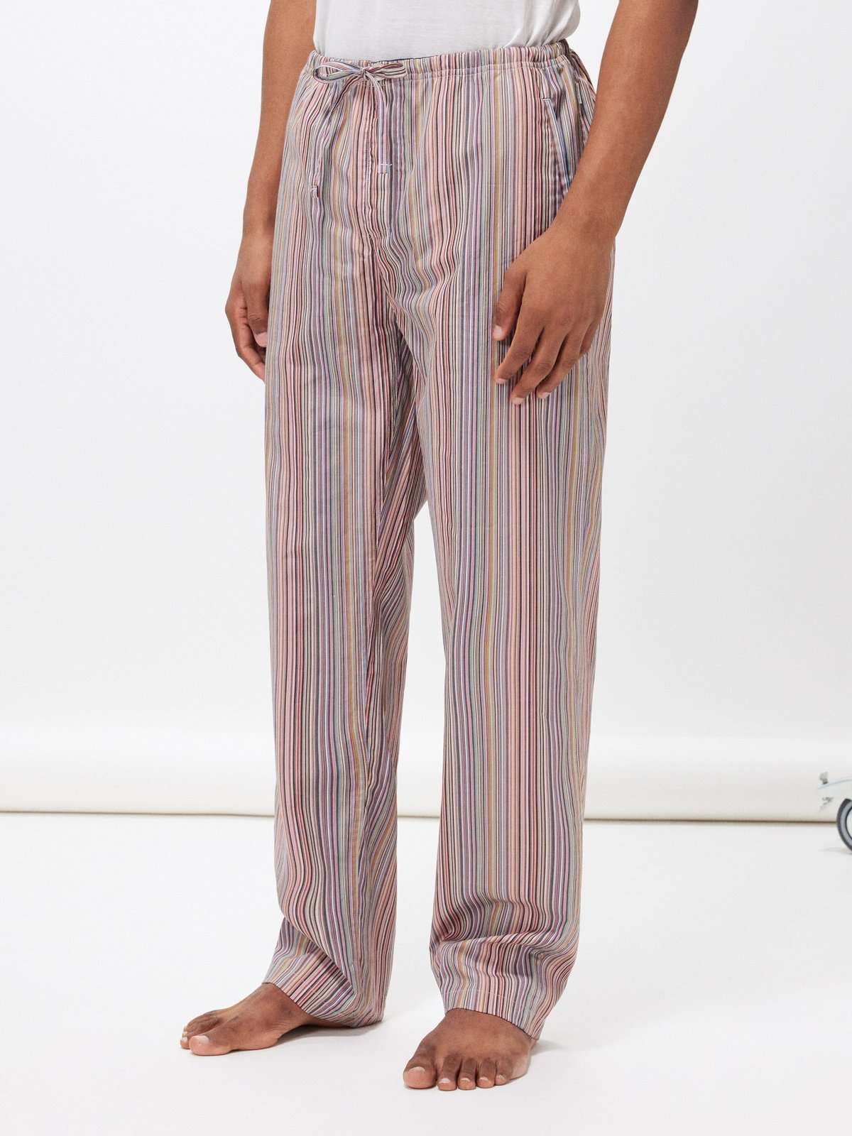 Пижамные брюки из хлопка с фирменными полосками