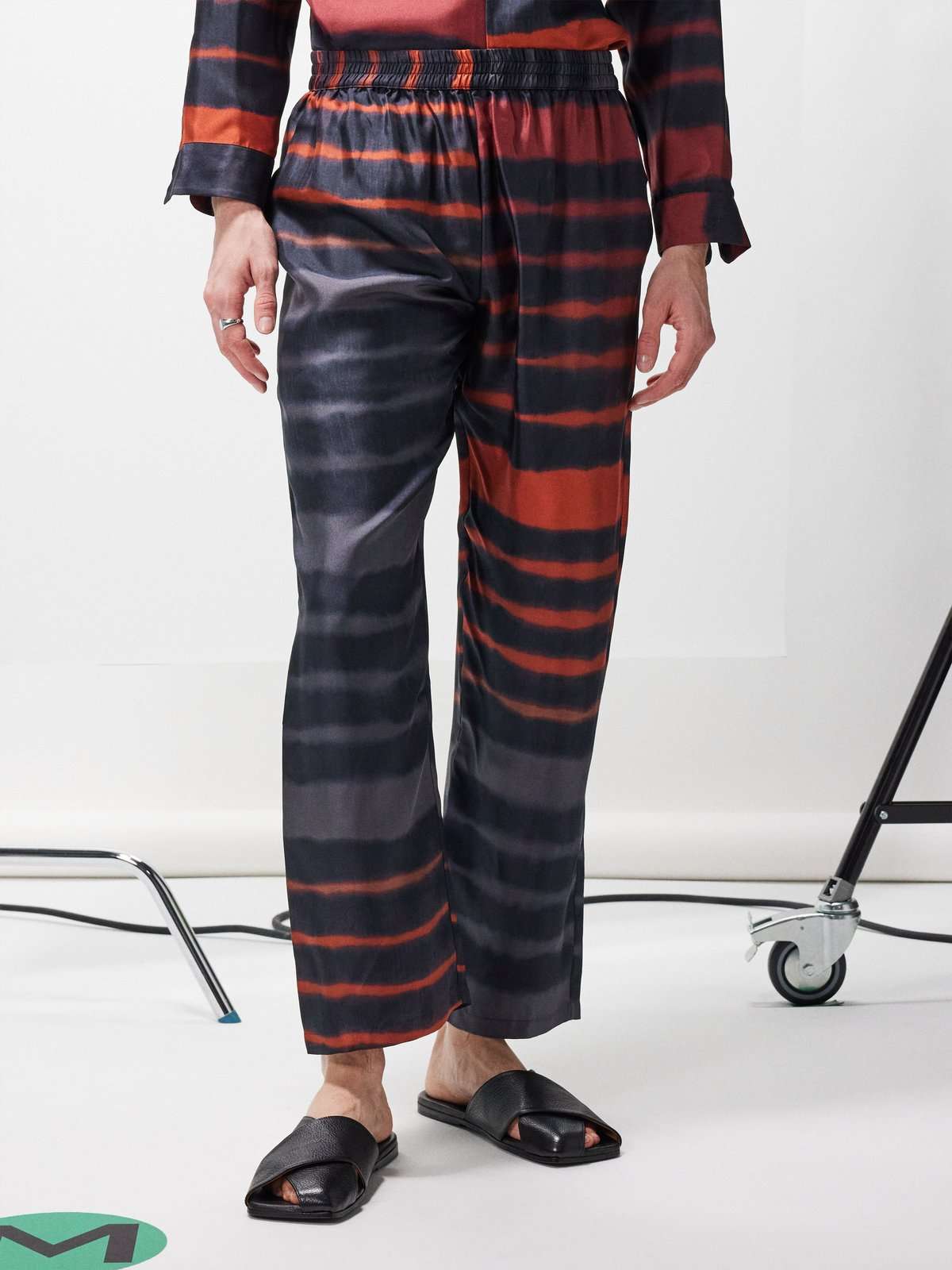 брюки Meila из шелка, окрашенного в цвет сибори