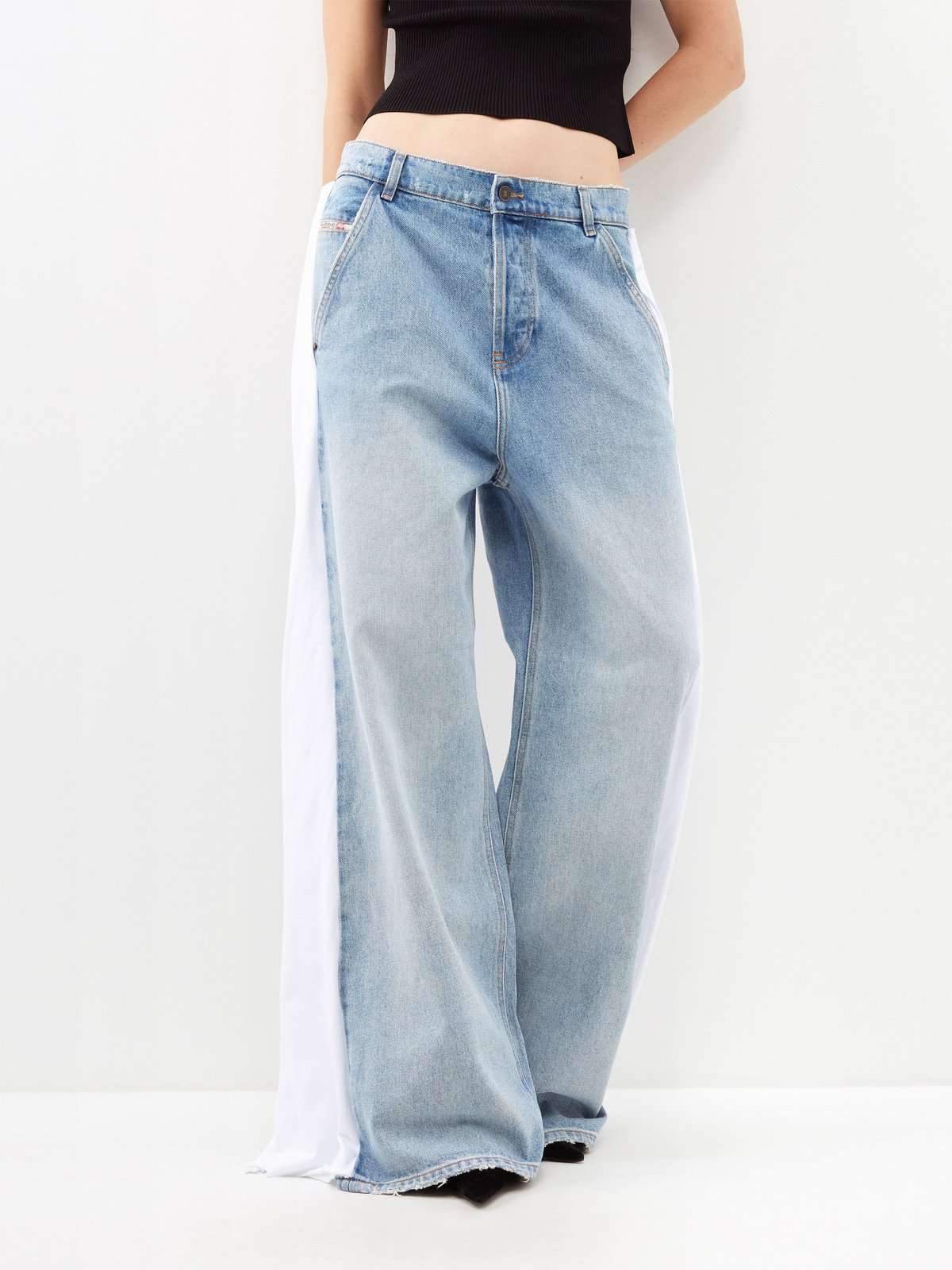 Широкие джинсы Sire с боковыми вставками