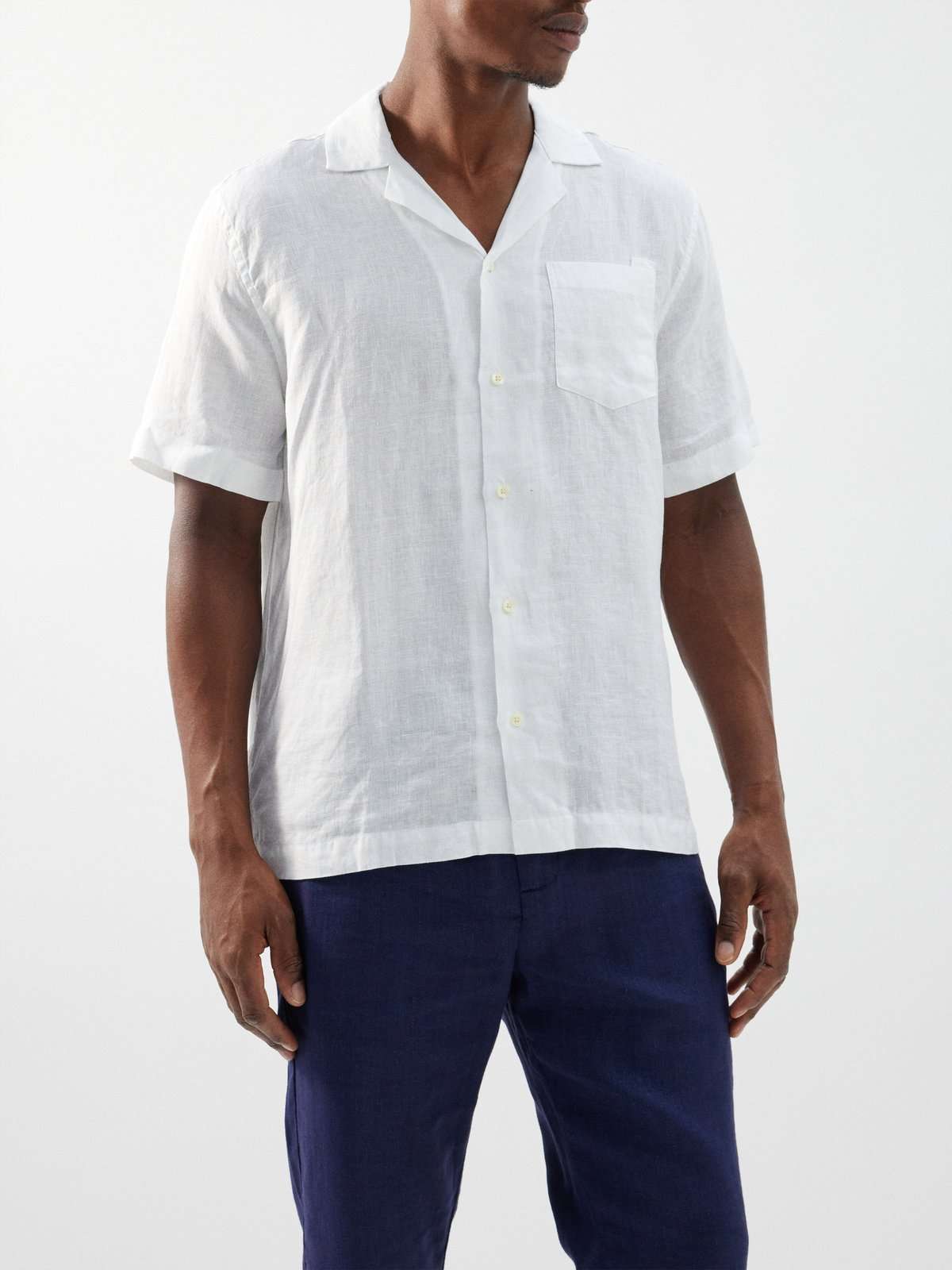 Льняная рубашка Angelo с кубинским воротником