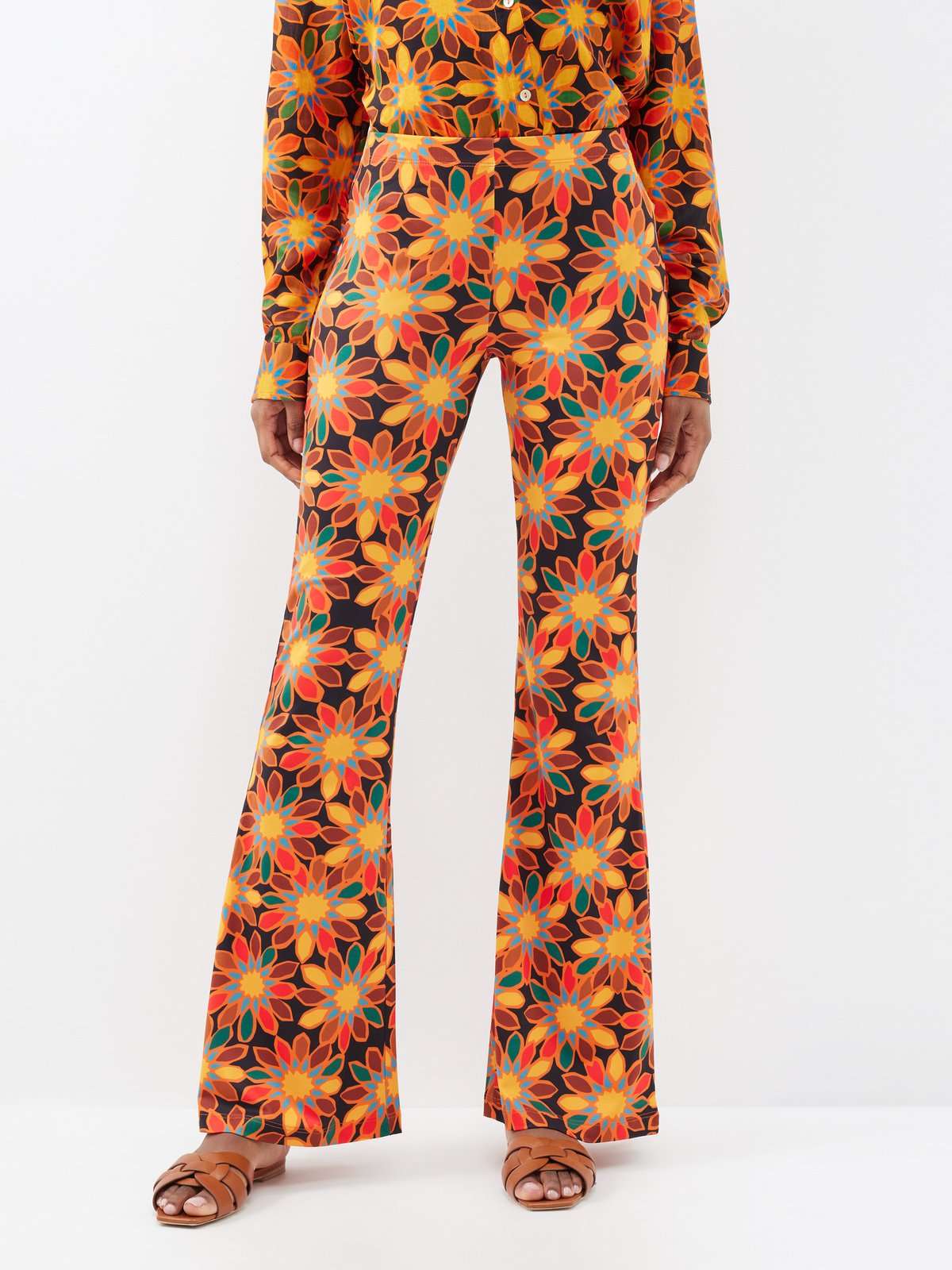 трикотажные брюки широкого кроя Anna с цветочным принтом