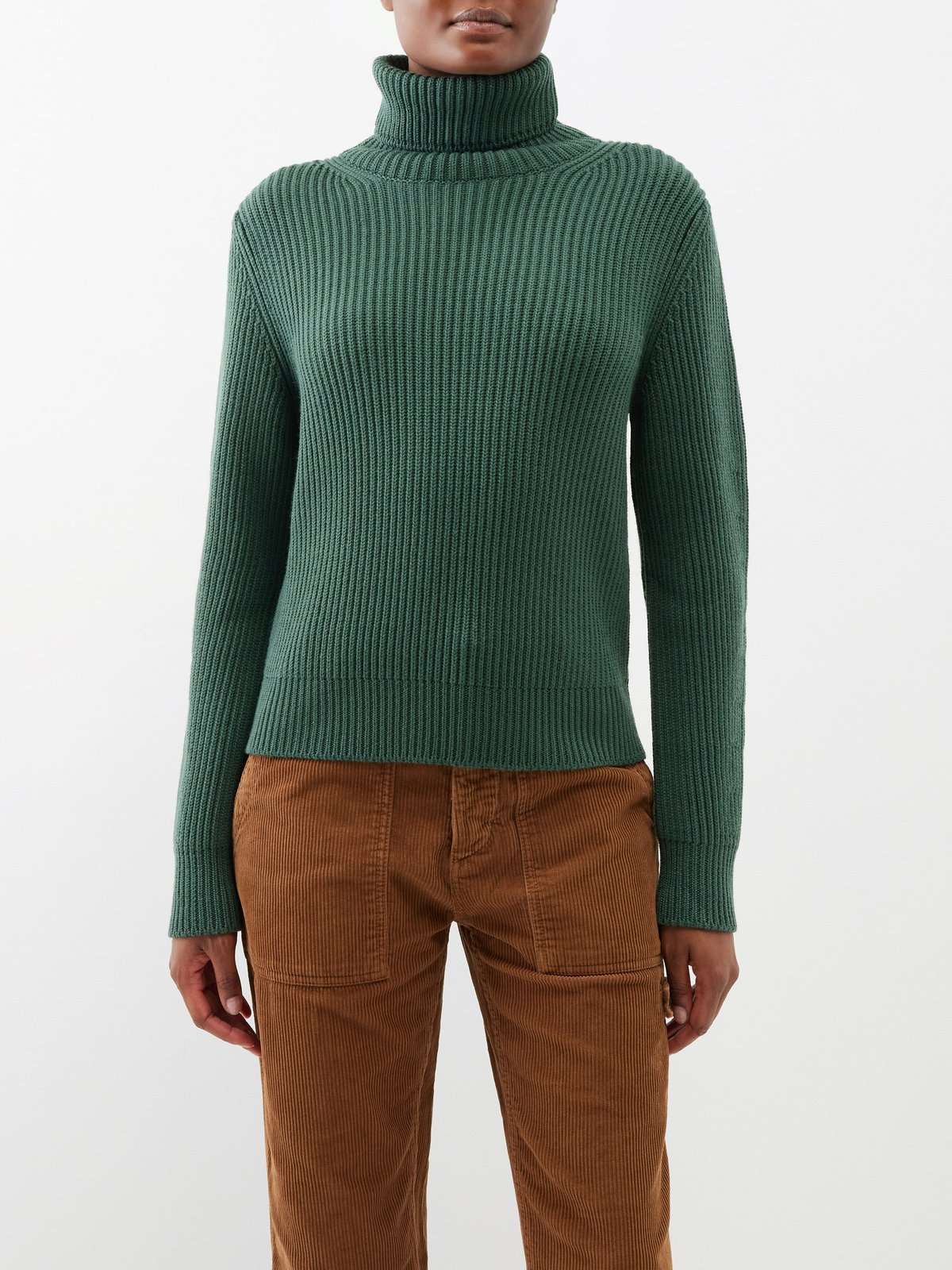 свитер в рубчик с высоким воротником Leona