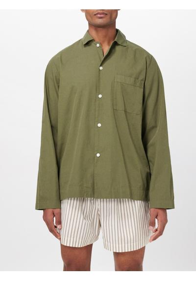 Пижамная рубашка из органического хлопка с накладными карманами