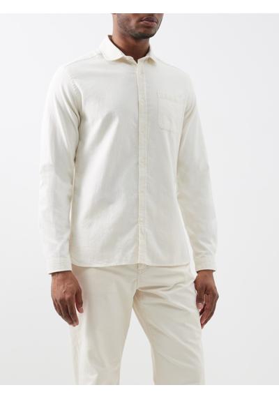 рубашка Eton из хлопка и фланели с изогнутым воротником