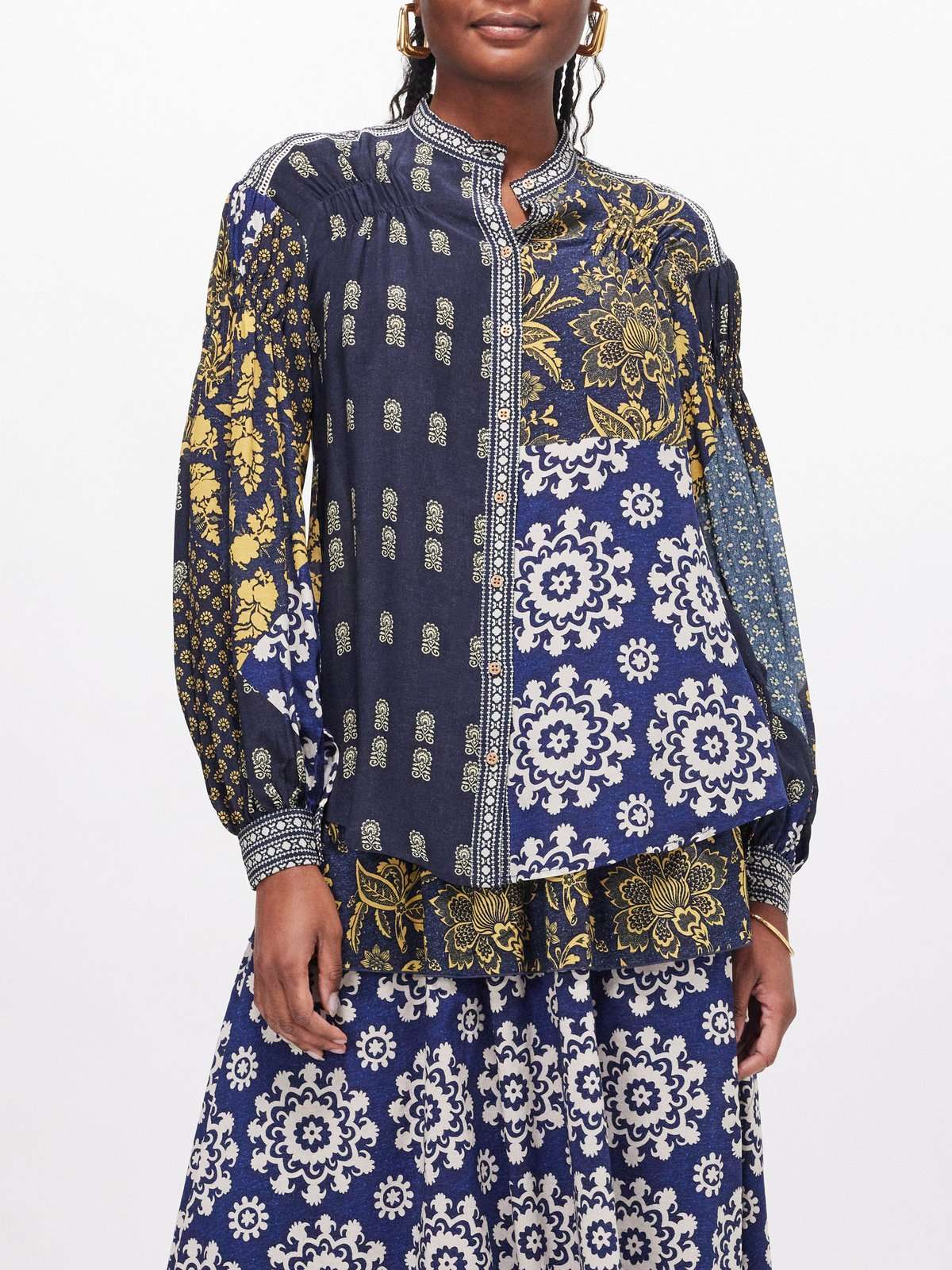 рубашка Florimonde из шелкового крепа с цветочным принтом
