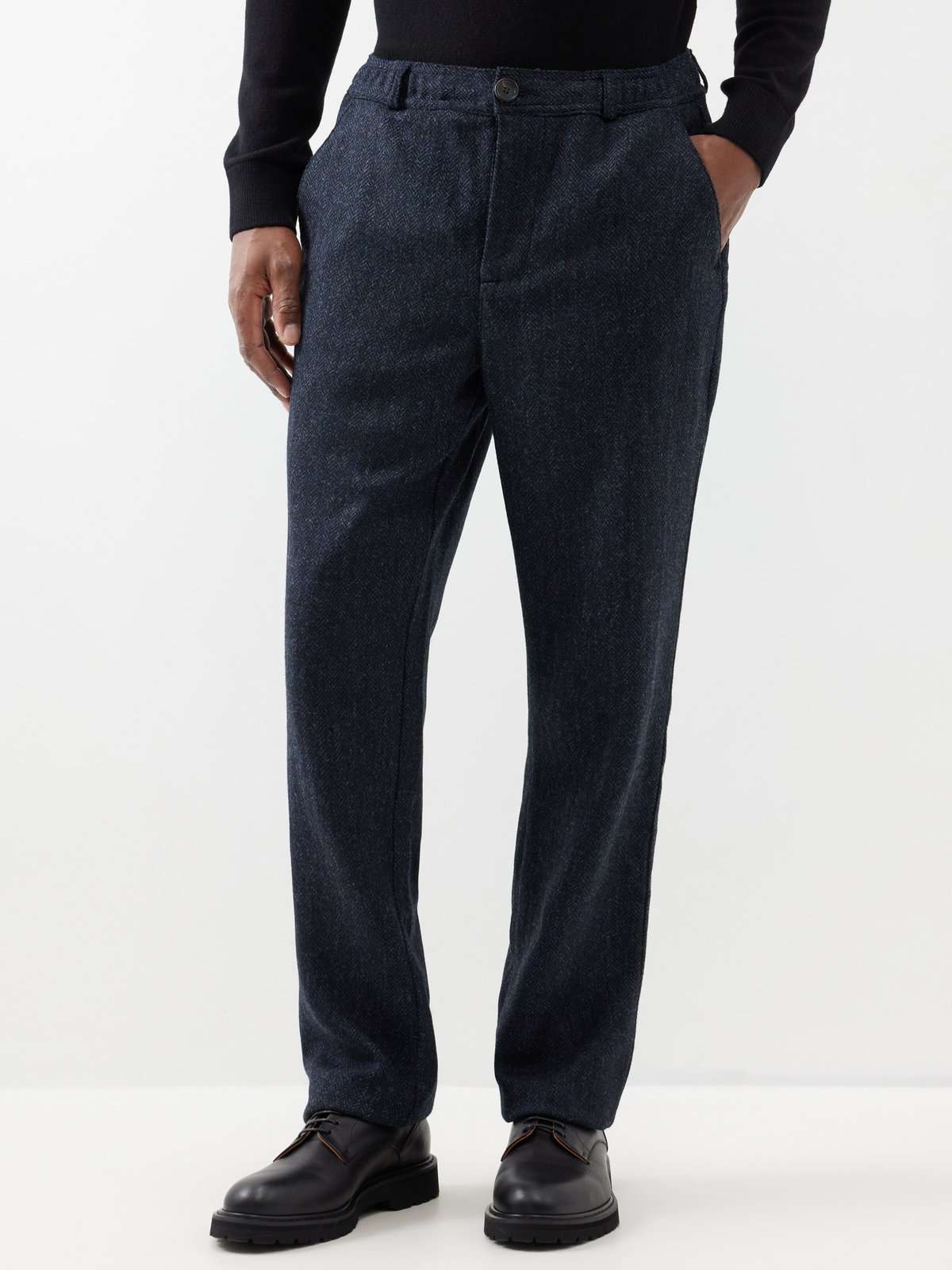 Костюмные брюки Amersham с узором «елочка» из шерсти
