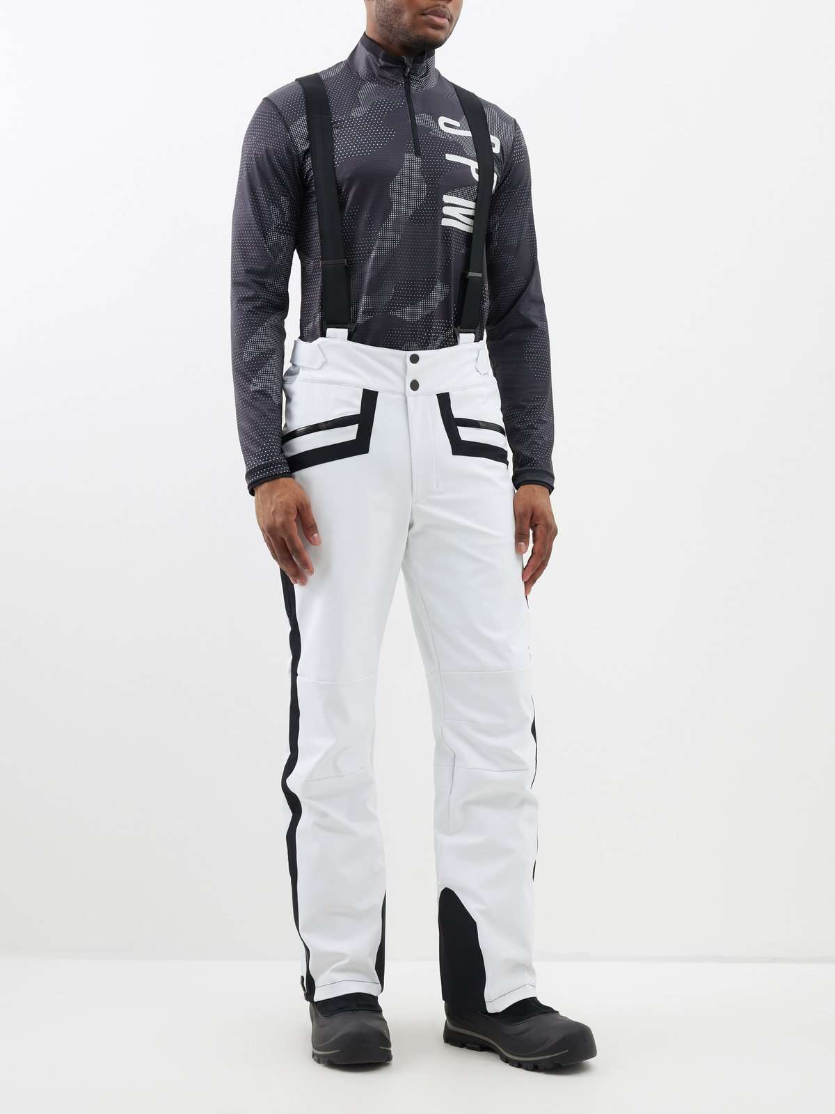 Лыжные брюки с вышитым логотипом и полосками по бокам