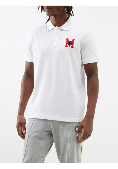 рубашка-поло из хлопкового пике с вышитым логотипом M