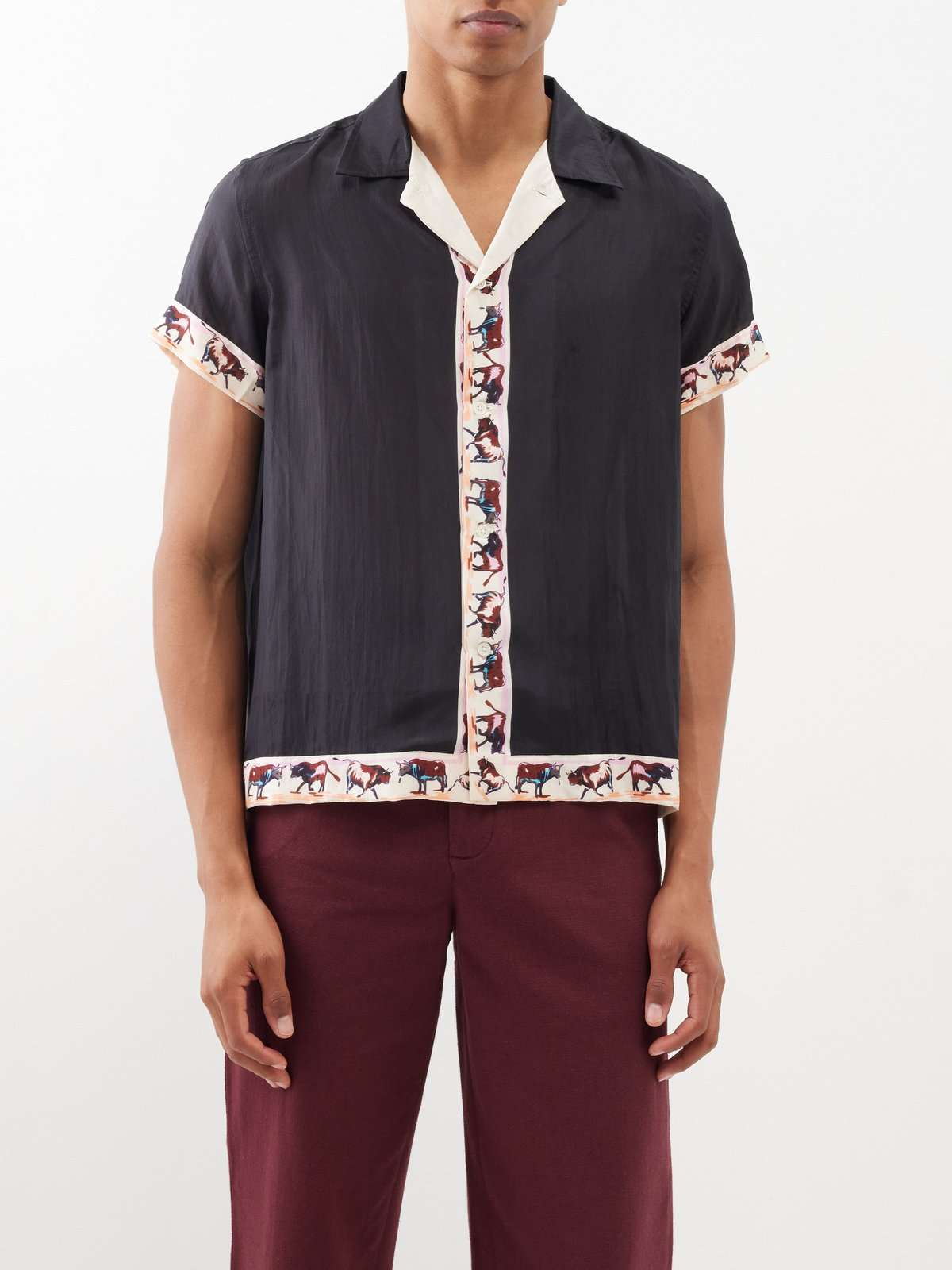 шелковая рубашка Taureau с короткими рукавами