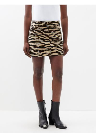 Бархатная мини-юбка с тигровым принтом