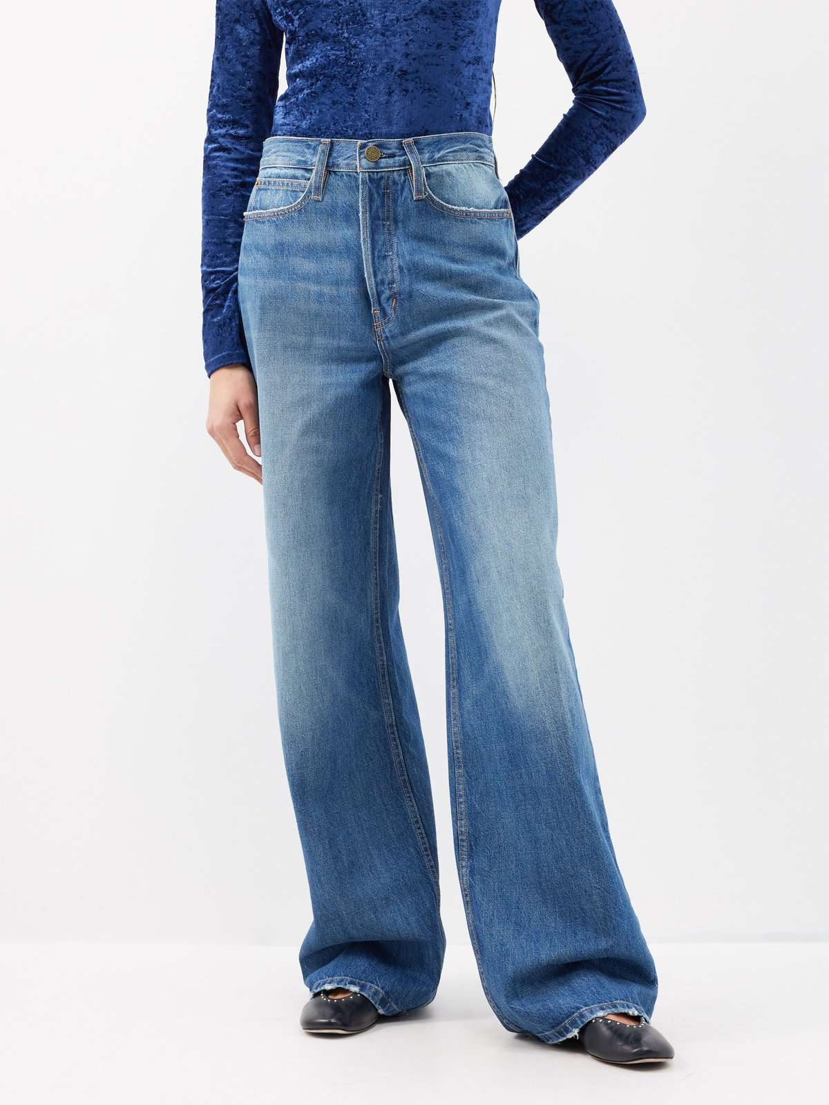 Широкие джинсы 1978 года из переработанного хлопка.