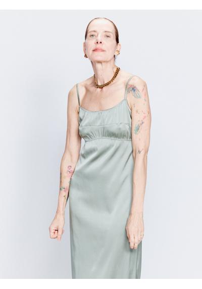 Платье-комбинация из смесового шелка в стиле ампир со сборками на груди