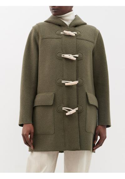 Дафл-пальто с капюшоном из натуральной шерсти