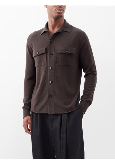 Рубашка из смесовой шерсти с карманами и клапанами