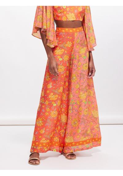 льняные брюки-палаццо Alvita с цветочным принтом