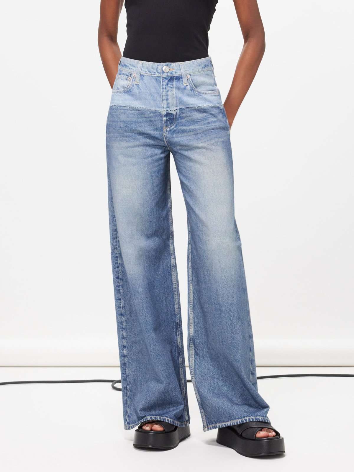 Двухцветные джинсы широкого кроя Sofie