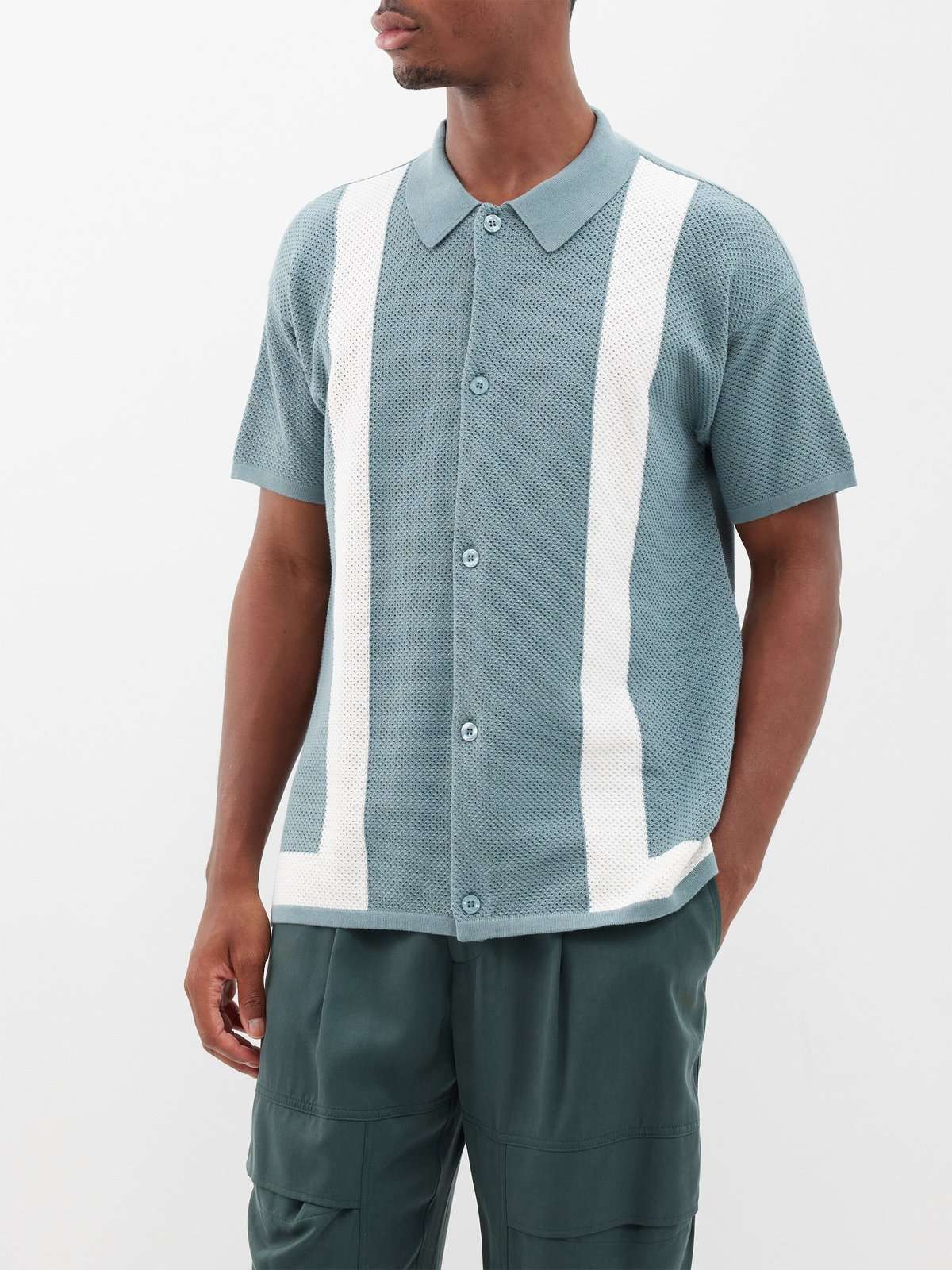 рубашка Barreto с короткими рукавами вязки пуантелле