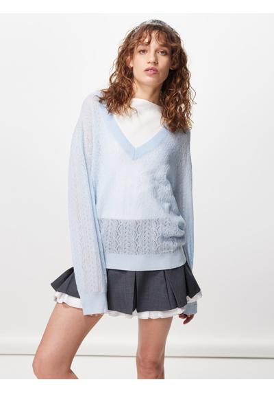 свитер вязки пуантелле с V-образным вырезом