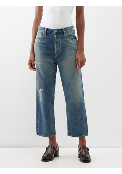 Укороченные джинсы широкого кроя с селвиджом