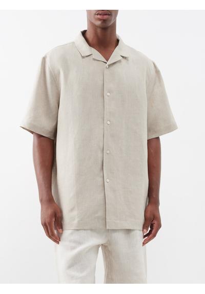 льняная рубашка с кубинским воротником