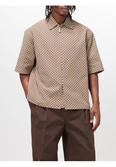 Рубашка из жаккардового хлопка с геометрическим рисунком