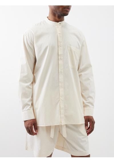 Полосатая пижамная рубашка оверсайз из органического хлопка