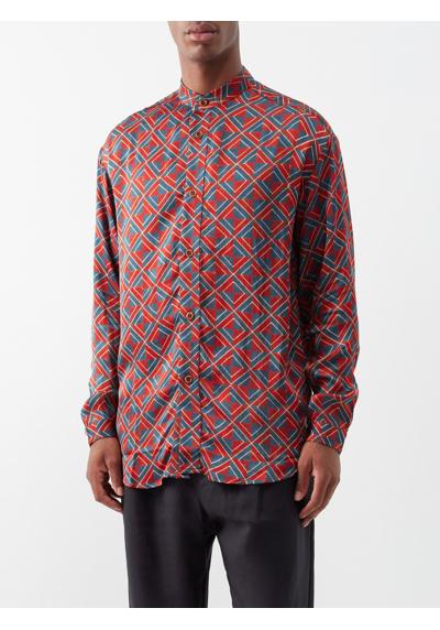 рубашка Tulum с воротником-стойкой и сетчатым принтом