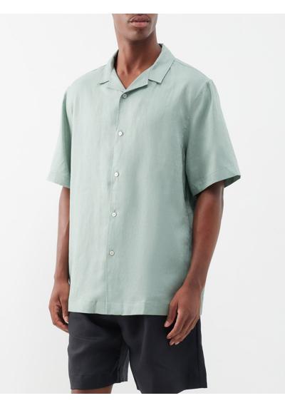 льняная рубашка с кубинским воротником