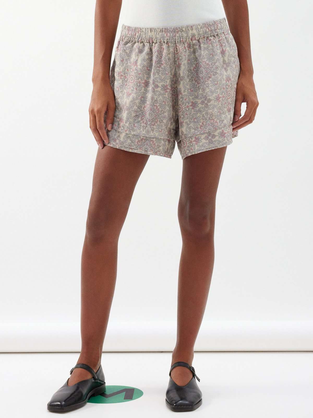 винтажные льняные шорты Sienna с многоярусным подолом