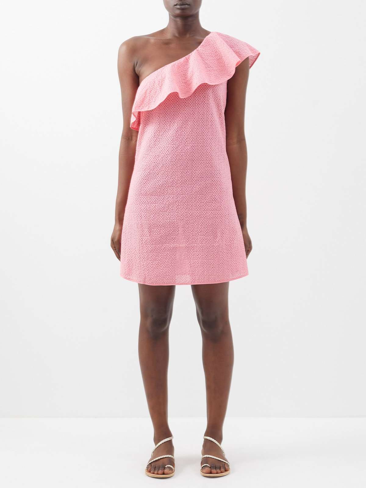 Хлопковое мини-платье Santa Barbara с открытыми плечами