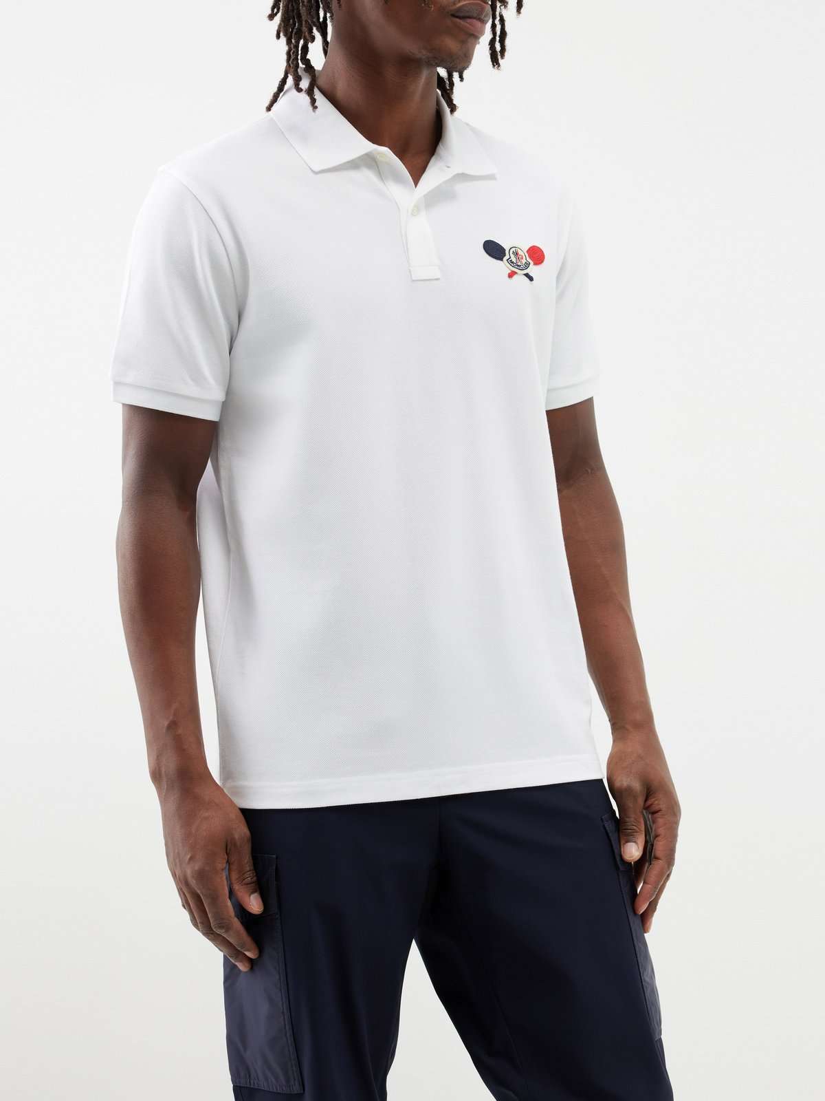 рубашка-поло из хлопкового пике с вышитым логотипом Tennis