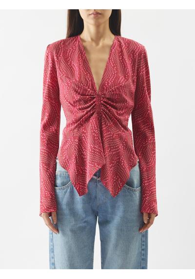 Блуза Ulietta из крепа с принтом и сборками