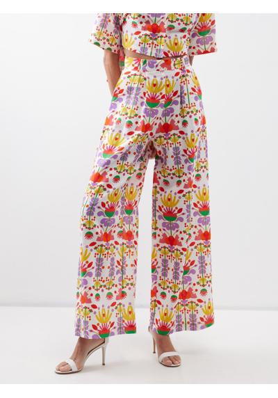 Широкие брюки Melia из смесового хлопка с цветочным принтом