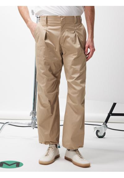 Саржевые брюки прямого кроя со складками спереди