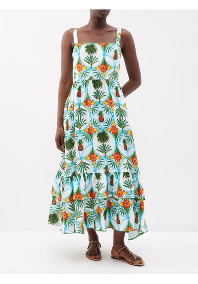 платье Dani из смесового хлопка с тропическим принтом