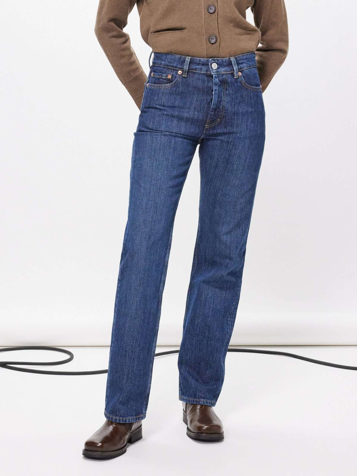 джинсы Linear Cut из твила с цепочкой