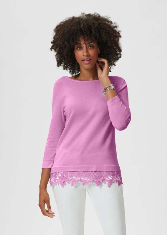 Свитер с кружевным краем