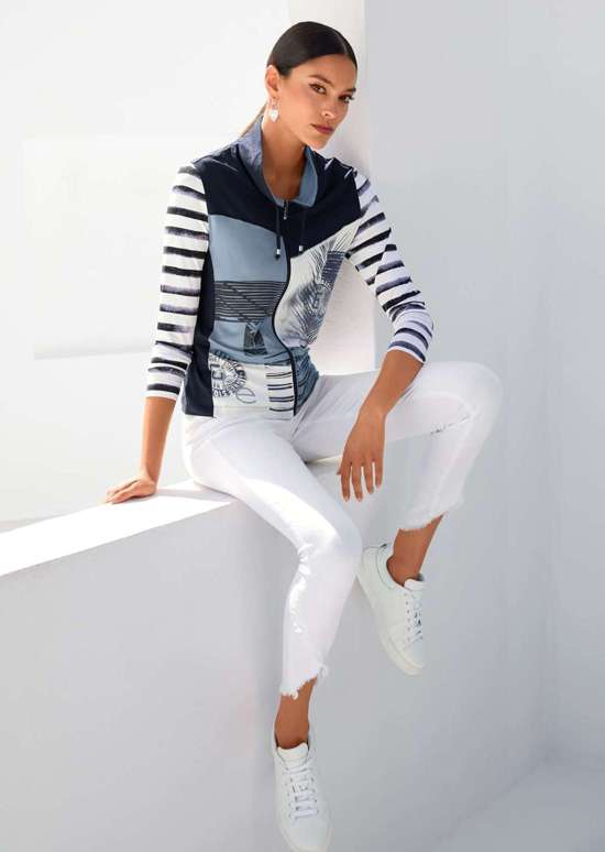 Куртка-рубашка с принтом и молнией