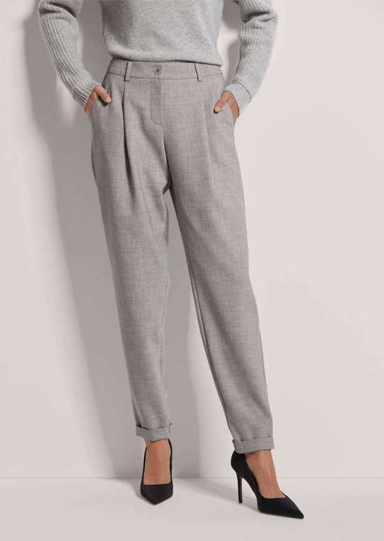 Плиссированные брюки с манжетами по краю