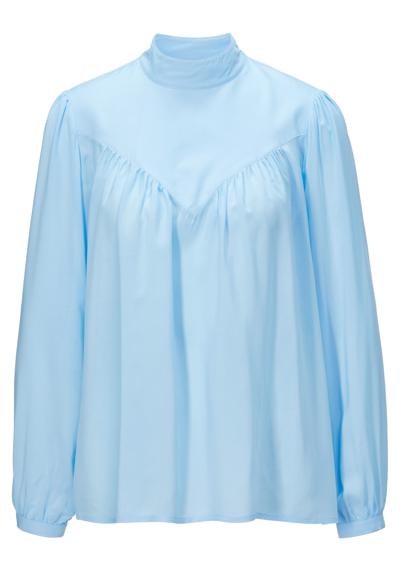 Блуза с воротником стойкой и эффектом рюшей