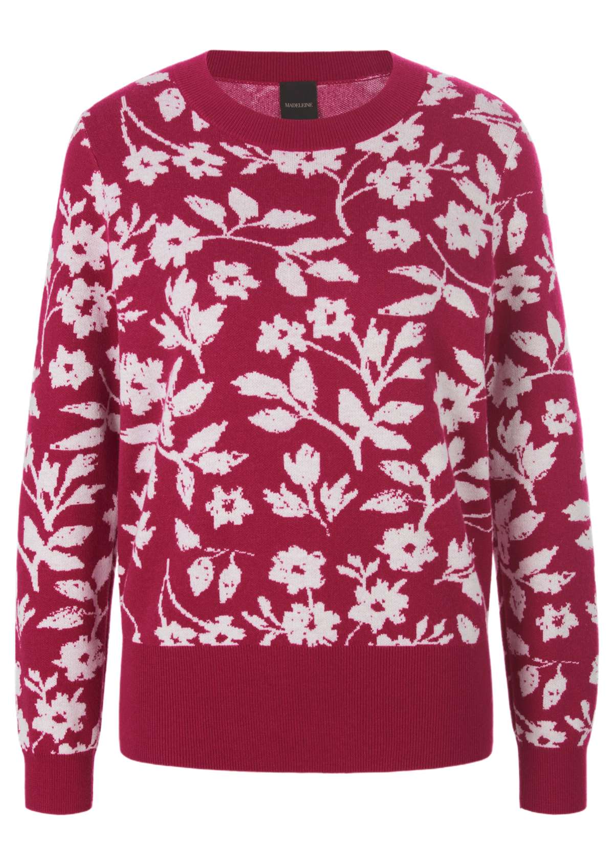 Жаккардовый свитер с цветочным узором