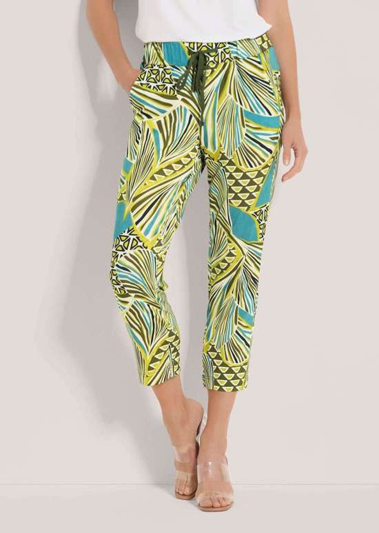 Цветные брюки без застежки с графическим принтом